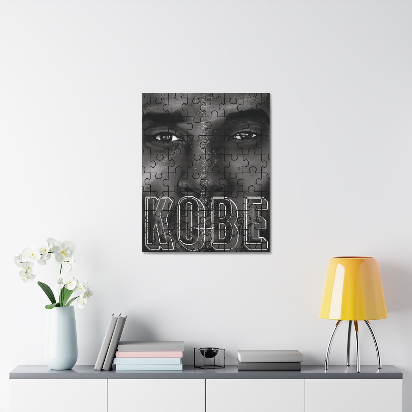 LWhite's Grayscale Kobe Stretched Canvas