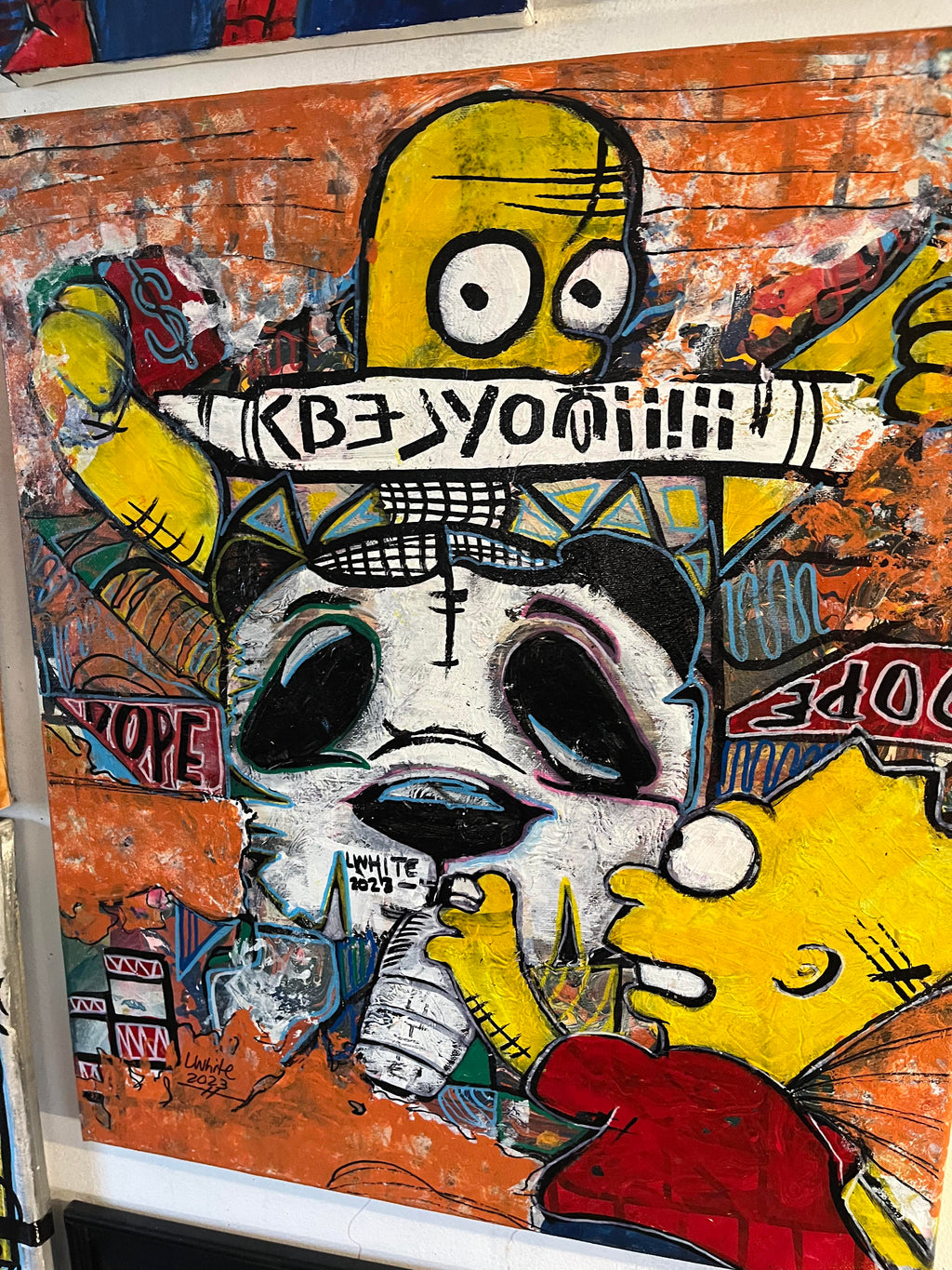 Limited Edition Homer and Bart Simpson Fan Art Original By LWhite