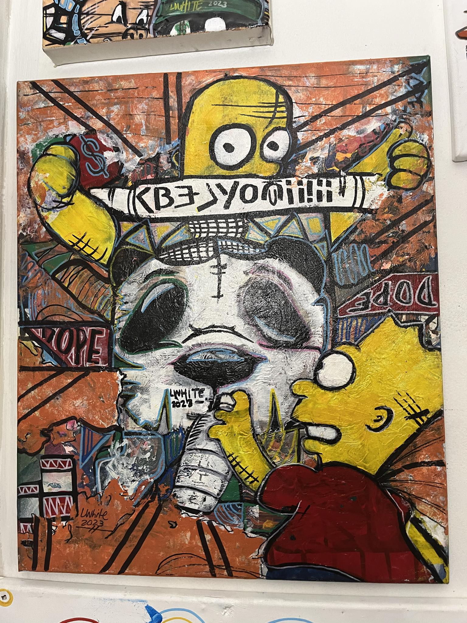 Limited Edition Homer and Bart Simpson Fan Art Original By LWhite